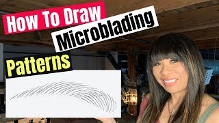 How to Draw Microblading Hair stokes  3 Patterns [upl. by Bonnibelle]