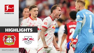 It Happened Leipzig Beat The Champion  Bayer Leverkusen  RB Leipzig 23  Highlights  MD 2 [upl. by Elfreda]