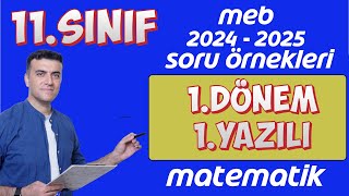 11sınıf Matematik 1dönem 1yazılı MEB Soru Senaryo Örnekleri Çözümleri PDF 2024 2025 [upl. by Heilner]