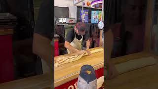 Making a large cinnamon roll 😍😲 🎥 Instagram  chrisbandhayleetravel [upl. by Haland]