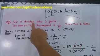 Solved Aptitude Problem on Sum of Reciprocals [upl. by Rauscher663]