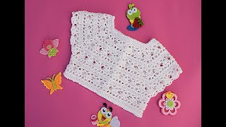 Canesú a crochet blanco para vestido de niña majovelcrochet [upl. by Eeryk]