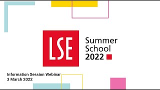 Webinar  Summer School Information Session  3 March 2022 [upl. by Gazo]