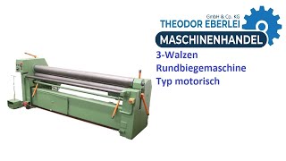 ID 34228 3Walzen Rundbiegemaschine 2090 x 3 mm Typ motorisch [upl. by Aihsatal]