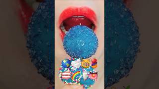 ASMR EMOJI FOOD sprinkle party dried marshmallow popping candy jelly milk eating sounds shorts [upl. by Innor]