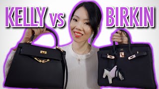 The Ultimate Birkin vs Kelly Comparing Hermès Birkin 25 and Kelly 25 with Mod Shots FashionablyAMY [upl. by Akemad]