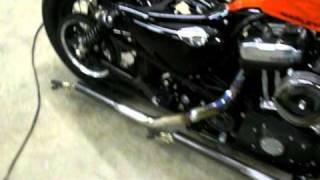 2010 Harley Sportster 48 Drag pipes  baffled [upl. by Anestassia]