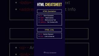 HTML CheatSheet  Complete HTML Tags [upl. by Asyal]