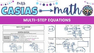 Solving MultiStep Equations  8th Grade Math PreAlgebra [upl. by Dorcus]