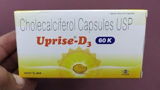 Uprise D3 60k Cholecalciferol capsule Vitamins D3 capsule doseside effect and benefits [upl. by Enerod]