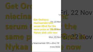 Ordinary niacinamide serumNykaa pink sale offers [upl. by Laddy425]