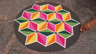 73 dots kolam colourful kolam karthigai matham kolam rangoli p square rangoli [upl. by Huang]