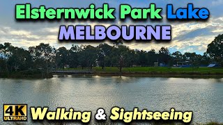 ELSTERNWICK Park Lake  MELBOURNE VICTORIA AUSTRALIA  Walking Tour 4K Winter  Lovely and Relaxing [upl. by Shaylyn850]