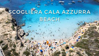 Scogliera Cala Azzurra Beach Favignana Island Sicily 4k  Drone amp Go Pro [upl. by Ulrick]