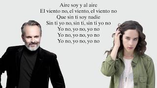 Miguel Bosé Ximena Sariñana  Aire Soy LyricsLetra [upl. by Aicirtac]