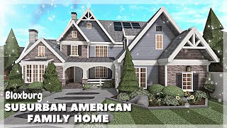 BLOXBURG Suburban American Family Home Speedbuild  Bloxburg House Build [upl. by Eenar713]