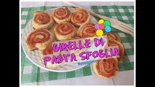 Ricetta Girelle di Pasta sfoglia ripiene di prosciutto [upl. by Llenrub]