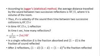 12 Sabines law  Derivation of reverberation time [upl. by Atilol]