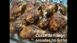 Coxas de frango assadas no forno Como fazer  Almoço de domingo receitaemcasa [upl. by Lleinad244]