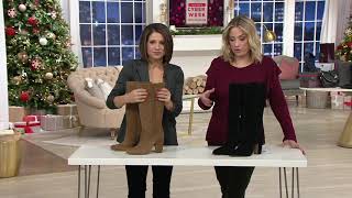 Vince Camuto Suede Fringe Detailed Tall Shaft Boots  Coranna on QVC [upl. by Bach]