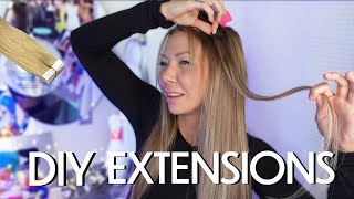 how to tape in extensions on yourself beginner friendly 2024 [upl. by Emmaline958]