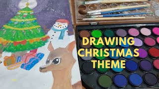 Drawing Christmas theme Zoratheshrimp [upl. by Eimam804]