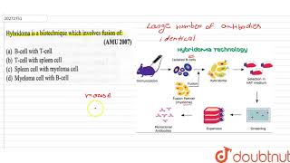 Hybridoma is a biotechnique which involves fusion of [upl. by Augy]