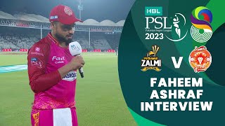 Faheem Ashraf Interview  Peshawar Zalmi vs Islamabad United  Match 12  HBL PSL 8  MI2T [upl. by Coster]