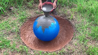 EASY  Doityourself Fish Pot in The Garden From a Yoga Ball  Garden Decor [upl. by Dori372]