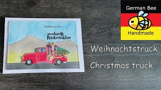 Weihnachtstruck Grußkarte  Christmas truck grettingcard [upl. by Dlarej]