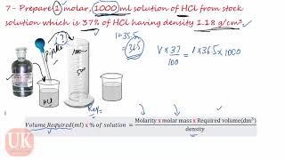 How to Prepare 1 molar HCl from 37 of HCl having density 118 gcm3  Umair Khan Academy [upl. by Heiner]