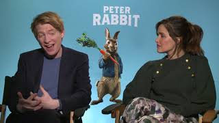 Rose Byrne Domhnall Gleeson full Interview for Peter Rabbit [upl. by Arbrab523]