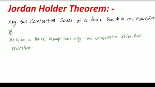 Jordan Holder Theorem  advance abstract algebra MSc Math [upl. by Eimmas147]