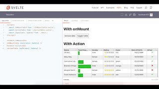 Svelte  Tabulator  Action [upl. by Watts301]