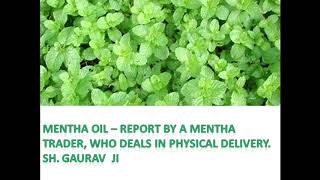 Mentha Oil  An outlook 2 minutes video Commodity MCX Mentha MenthaOil [upl. by Floyd]