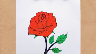 ROSE Drawing Easy 🌹 How to Draw a Rose step by step FarjanaDrawingAcademy [upl. by Burrus]