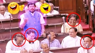 Ramdas Athawale Funny Comments On Congress Party  Rajya Sabha  Parliament Session  Mango News [upl. by Bidle]