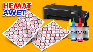 HASIL AWET ANTI LUNTUR 🔥Cara Cetak Stiker Label Produk Dengan Printer Biasa Stiker Cromo [upl. by Eillit]