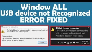 How to Fix USB device not recognized by Windows [upl. by Ecnarolf]