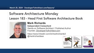 Lesson 183  Head First Software Architecture [upl. by Soisatsana112]