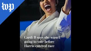 Cardi B wasn’t going to vote before Harris entered race [upl. by Morissa]