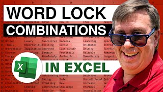 Excel  Unlocking Forgotten Word Lock Combinations How Many Possible Combinations  Episode 1110 [upl. by Milt]