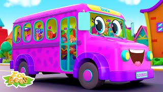 Wheels On The Bus Go Round and Round  School Bus Song  Nursery Rhymes and Kids Songs with Zoobees [upl. by Harihs]