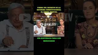 FIRMA DEL DECRETO DE LA REFORMA CONSTITUCIONAL AL PODER JUDICIAL amlo mexico noticias [upl. by Eulalia]