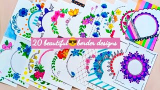 20 BEAUTIFUL BORDER DESIGNSPROJECT WORK DESIGNSA4 SHEETFILEFRONT PAGE DESIGN FOR SCHOOL PROJECTS [upl. by Hannahc]