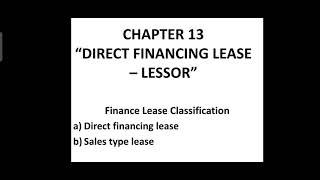 Acctg 3B  Chapter 13 Direct Financing Lease  Lessor [upl. by Jack]