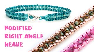 Easy Modified Right Angle Weave StepByStep [upl. by Zola298]