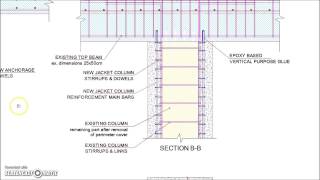 Column Jacketing Anchorage to Top Beam Slab Detail [upl. by Thirion]