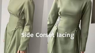 How to make this side Corset lacing dress  diy cutting and sewing [upl. by Aleiram]