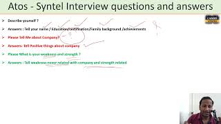 Atos Syntel Interview questions and answers  Career Vision [upl. by Landsman]